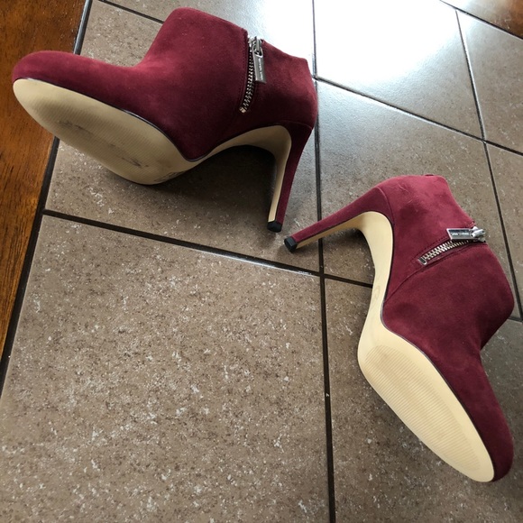 MICHAEL Michael Kors Deep Wine Suede Ankle Bootie - Picture 3 of 7